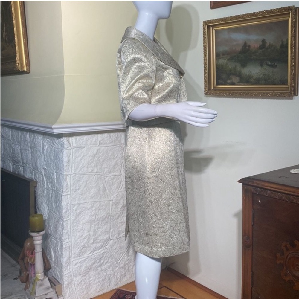 JS Collections Two-Piece Cocktail / Wedding Party Dress & Jacket - Picture 6 of 7